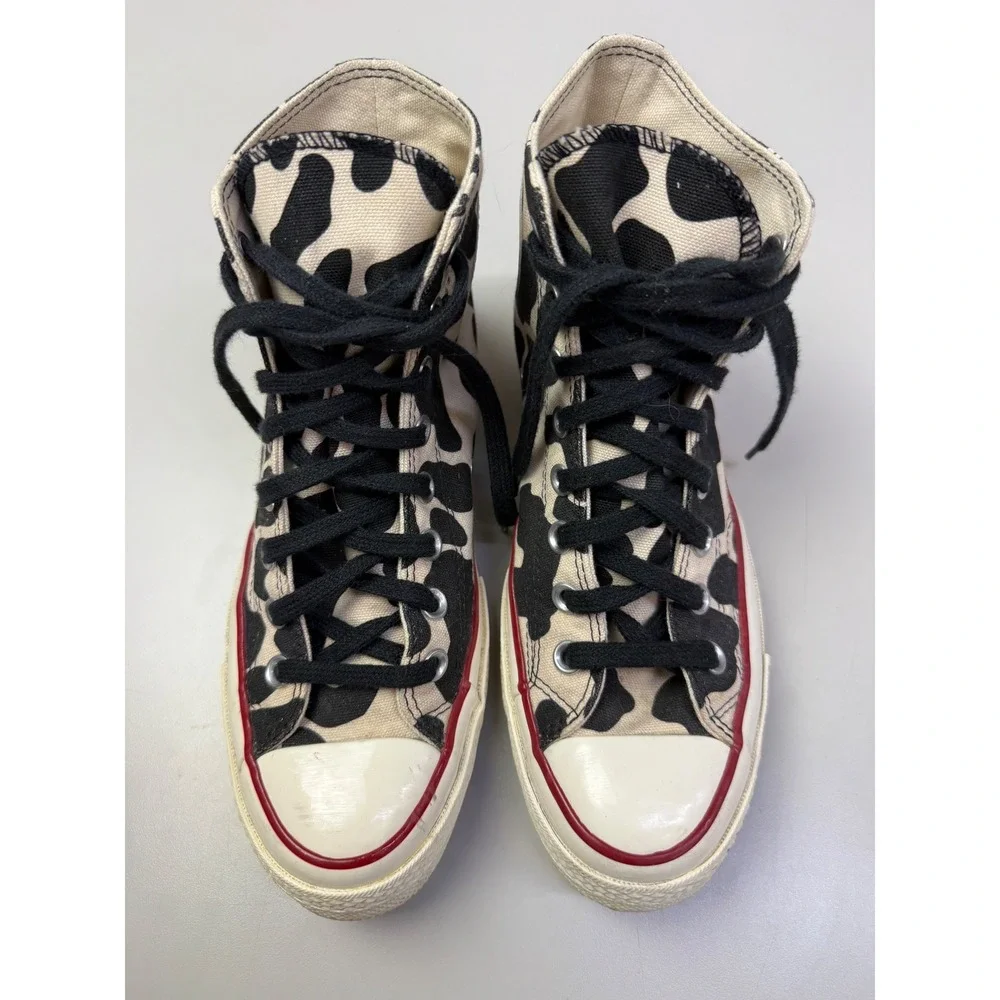Converse Chuck 70 Hi Cow Print Black White Sneakers 165504C Womens 8.5 Mens 6.5